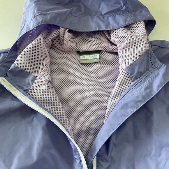 Columbia‎ Windbreaker Jacket Girls Youth Large Hooded Full Zipper Light Purple - Picture 4 of 10
